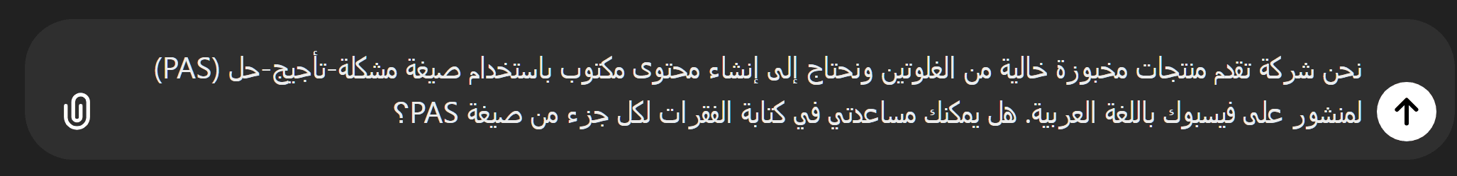 لقطة شاشة لأمر ChatGPT الأول